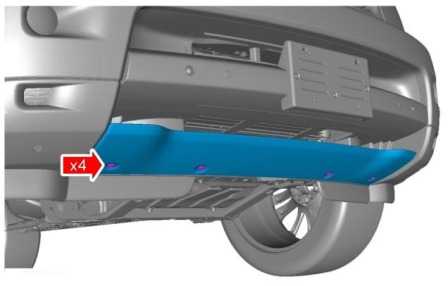 the scheme of fastening of the front bumper Land Rover Range Rover Sport